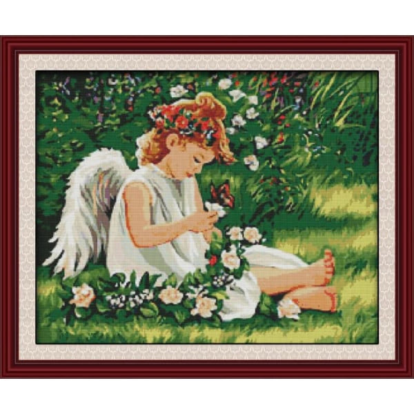 Angel on greenery