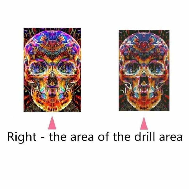Full Drill - 5D DIY Diamond Painting Kits Colorful Fire Skull - NEEDLEWORK KITS