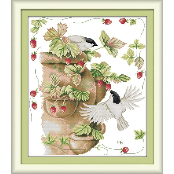 Birds and strawberries