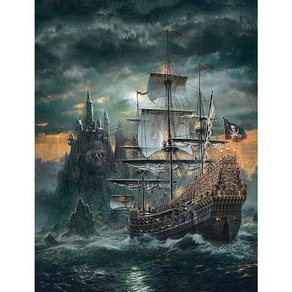 Black Ship- Full Drill Diamond Painting - NEEDLEWORK KITS