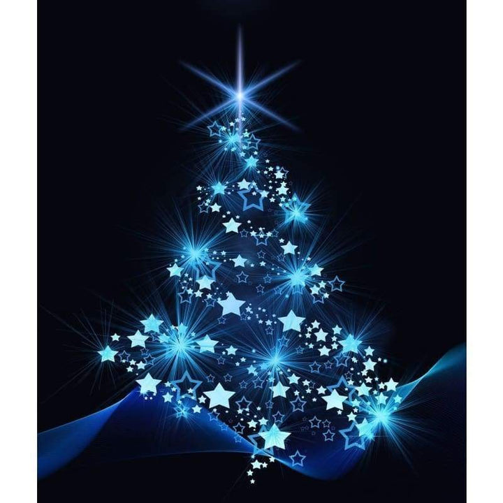 Blue Light Christmas Tree - Full Drill Diamond Painting - NEEDLEWORK KITS