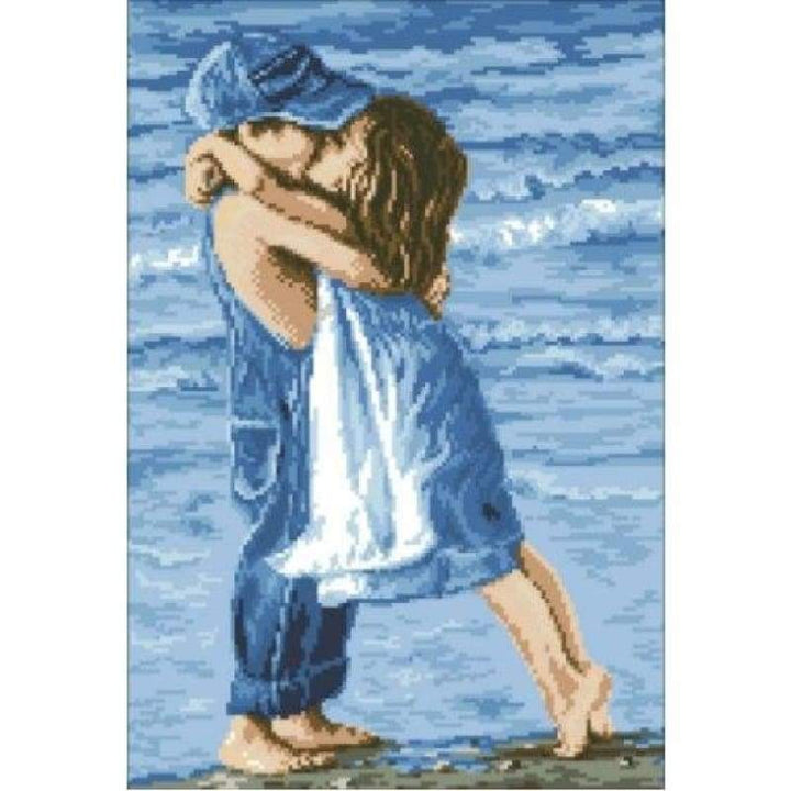 Boy And Girl On Beach - Full Drill Diamond Painting - NEEDLEWORK KITS