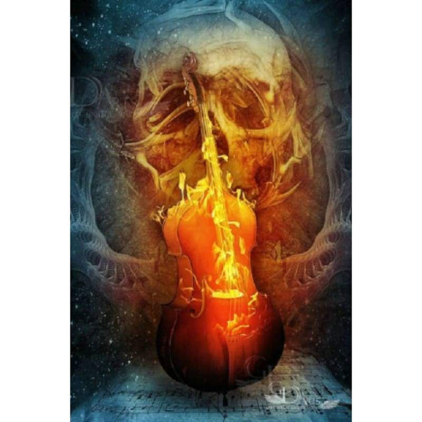 Burning Guitar - Full Drill Diamond Painting - NEEDLEWORK KITS