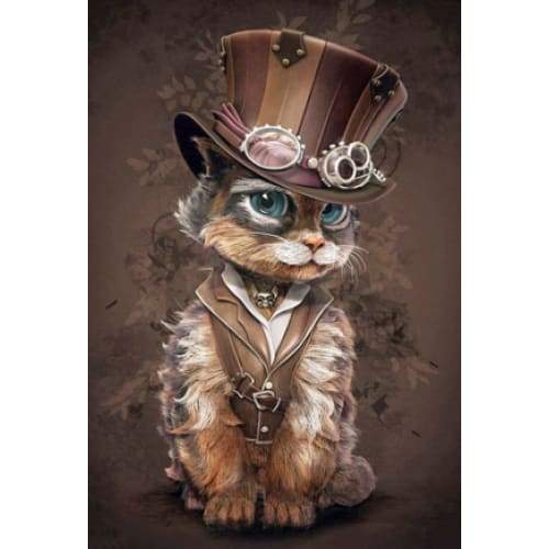 Cat in Brown- Full Drill Diamond Painting - Special Order - 