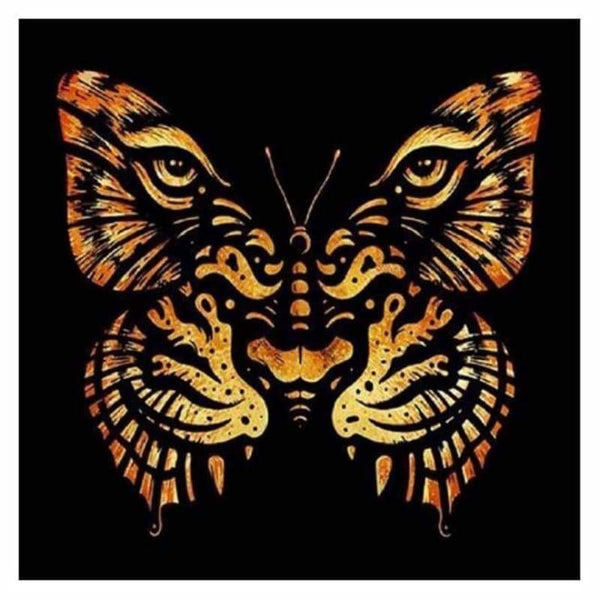 Full Drill - 5D DIY Diamond Painting Kits Abstract Tiger Face Butterfly - NEEDLEWORK KITS