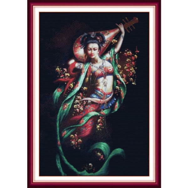 Dunhuang woman rebounding lute