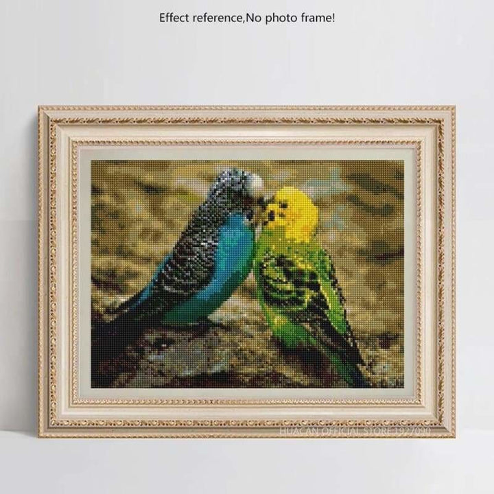 Full Drill - 5D DIY Diamond Painting Kits Loving Parrots Resin - NEEDLEWORK KITS