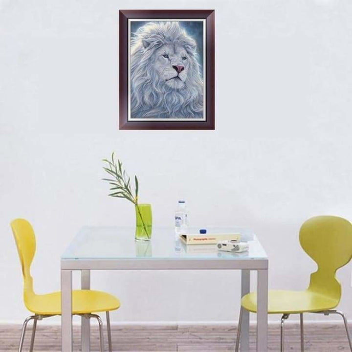 Full Drill - 5D DIY Diamond Painting Kits Fantastic White Lion - NEEDLEWORK KITS