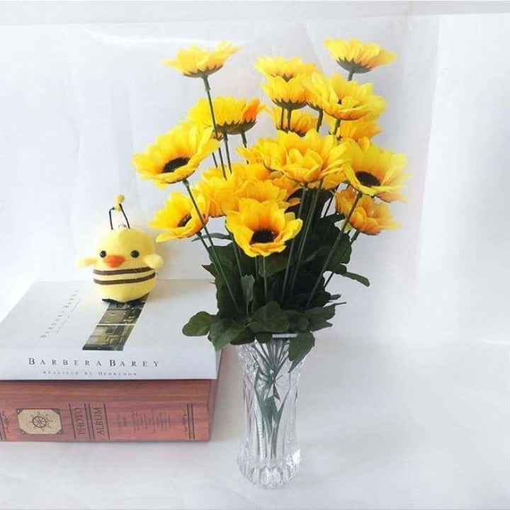 Full Drill - 5D DIY Diamond Painting Kits Pure Yellow Sunflower in Glass - NEEDLEWORK KITS