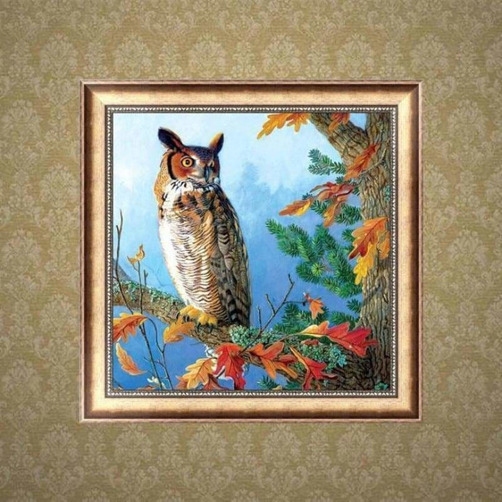 Full Drill - 5D Diamond Painting Kits Cool Owl On The 