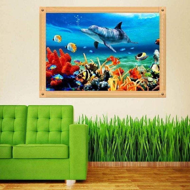 Full Drill - 5D Diamond Painting Kits Dolphin Fish Home in 