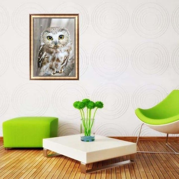 Full Drill - 5D Diamond Painting Kits Lovely White Owl - 4