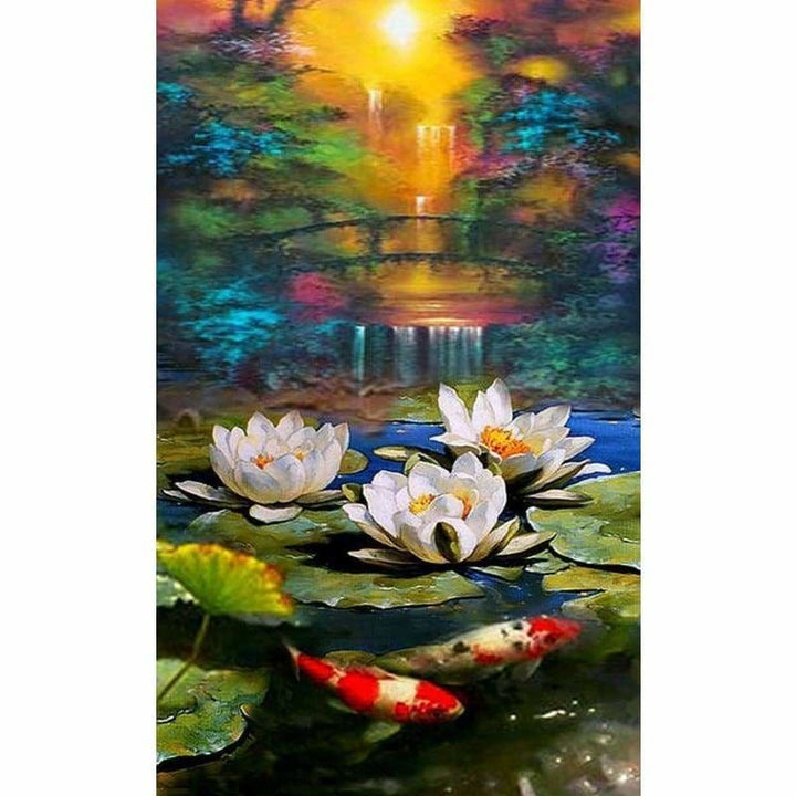 Full Drill - 5D Diamond Painting Kits Pure Lotus Floating on