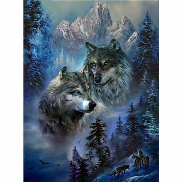 Full Drill - 5D DIY Diamond Painting Kits Animal Wolf 