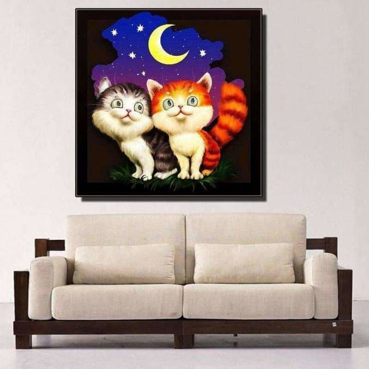 Full Drill - 5D Diy Diamond Painting Kits Cartoon Cat With 