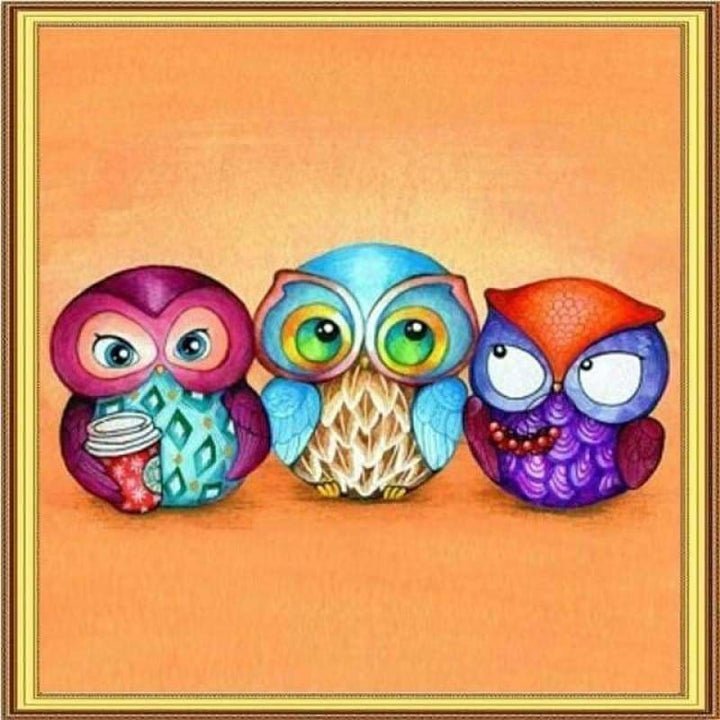 Full Drill - 5D DIY Diamond Painting Kits Cartoon Funny Owl 