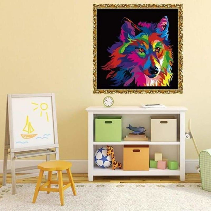 Full Drill - 5D DIY Diamond Painting Kits Colorful Cool Wolf