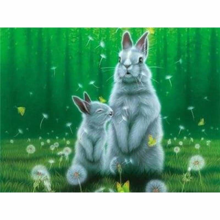 Full Drill - 5D Diy Diamond Painting Kits Cute Rabbits and 