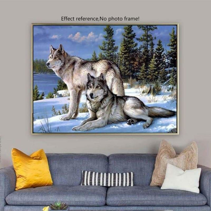 Full Drill - 5D DIY Diamond Painting Kits Dream Wolves In Winter - NEEDLEWORK KITS