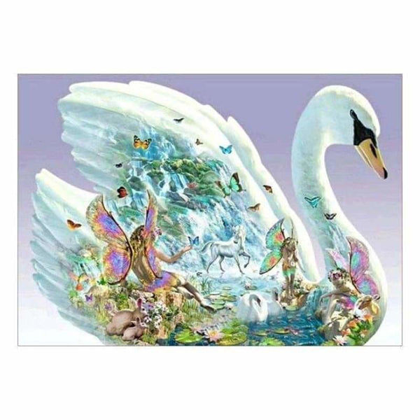 Beginner 5D Diamond Painting Small Kit Swan And Butterfly Full