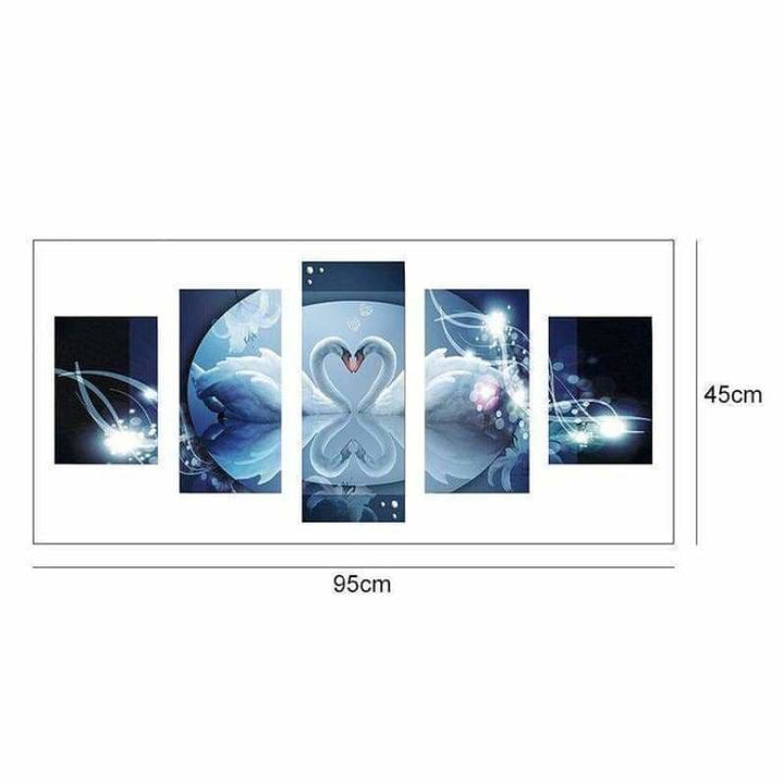 Full Drill - 5D DIY Diamond Painting Kits Multi Panel Swans 