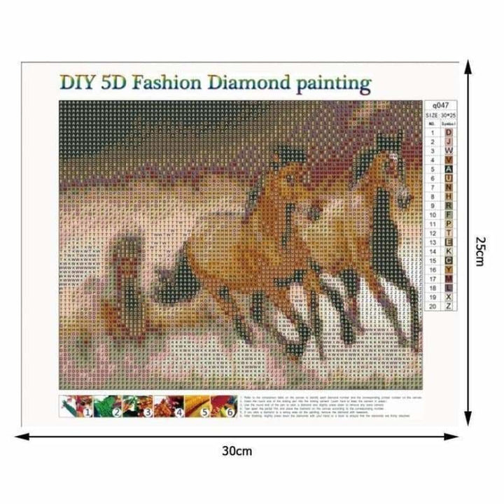 Full Drill - 5D DIY Diamond Painting Kits Running Horses - 3