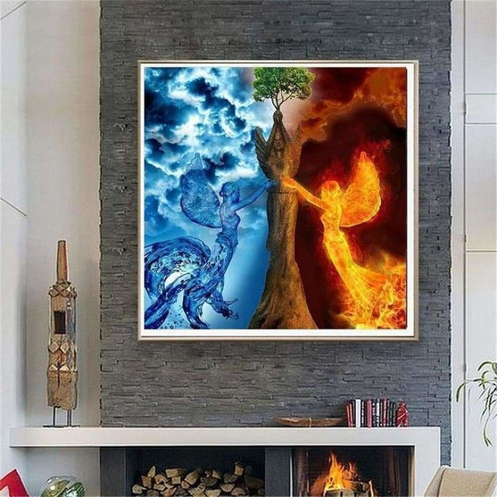 Full Drill - 5D DIY Diamond Painting Kits Water and Fire 