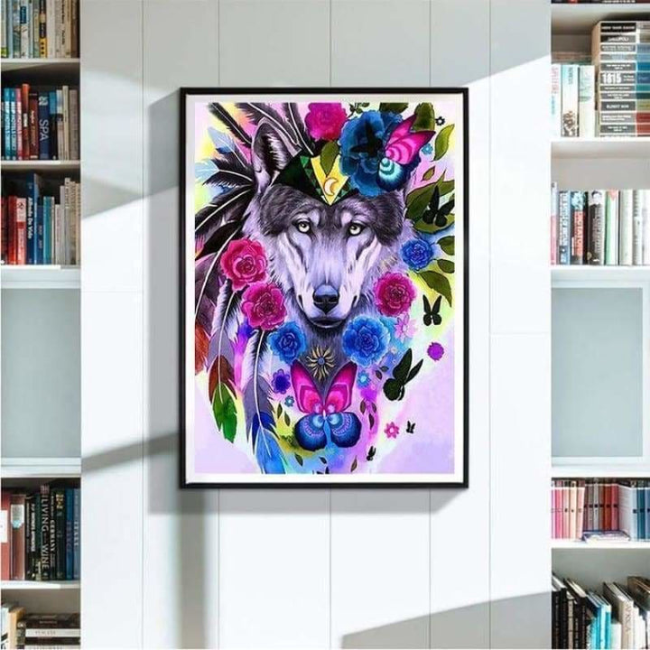 Full Drill - 5D DIY Diamond Painting Kits Watercolor Wolf 