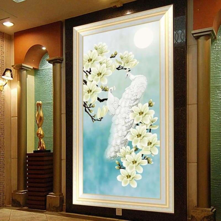 Full Drill - 5D DIY Diamond Painting Kits White Peacock and 