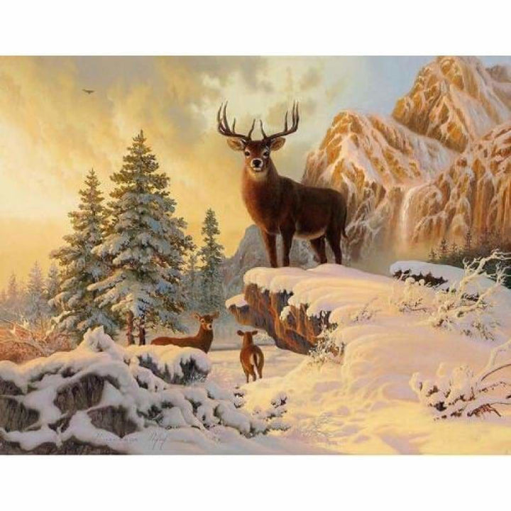 Full Drill - 5D DIY Diamond Painting Kits Winter Animal Deer