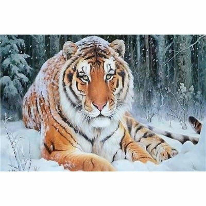 Full Drill - 5D DIY Diamond Painting Kits Winter Cool Tiger 