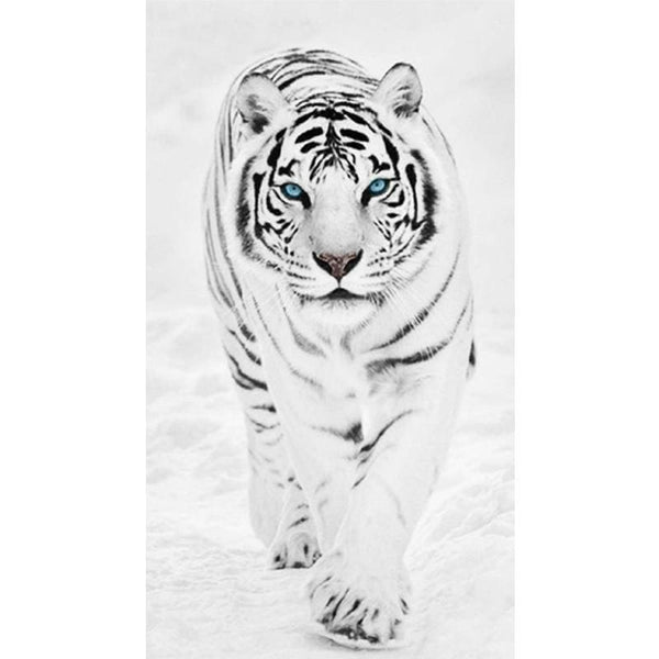 Full Drill - 5D DIY Diamond Painting Winter White Tiger - Z9