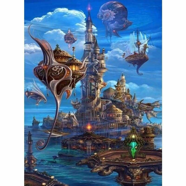 Full Drill - 5D DIY Diamond Painting Kits Dream Mysterious Castle in the Sky - NEEDLEWORK KITS