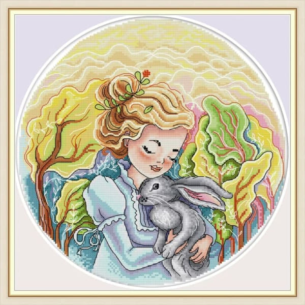 Girl and rabbit