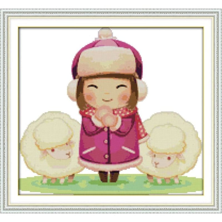 Girl and sheep