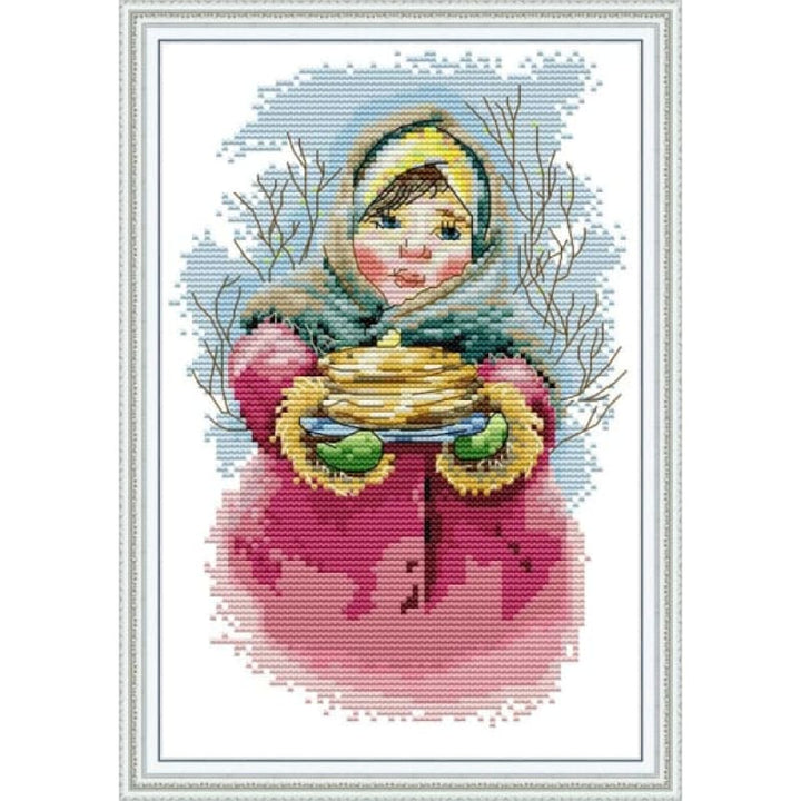 Girl holding food
