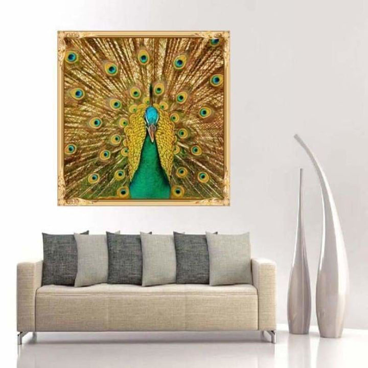 Full Drill - 5D DIY Diamond Painting Kits Gold Modern Artistic Peacock - NEEDLEWORK KITS