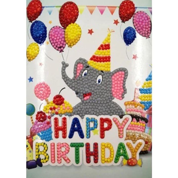 Happy Birthday Elephant Card - NEEDLEWORK KITS