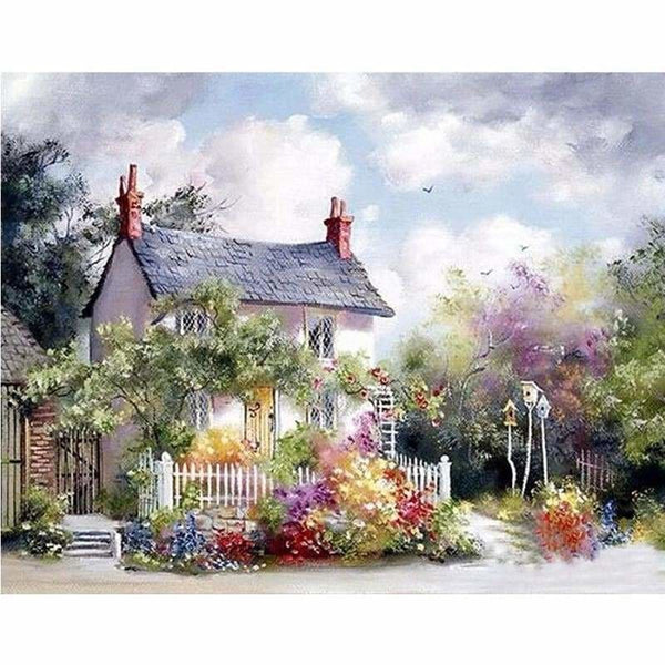 House Villa Scenery Full Drill - 5D DIY Diamond Painting 