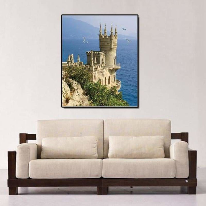 Landscape Seaside Castle Full Drill - 5D Diamond Painting 