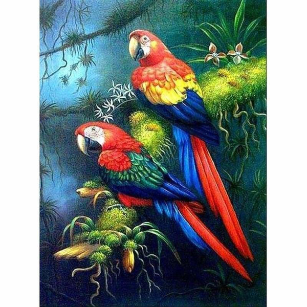 Full Drill - 5D Diamond Painting Kits Colored Parrot on the Branches - NEEDLEWORK KITS