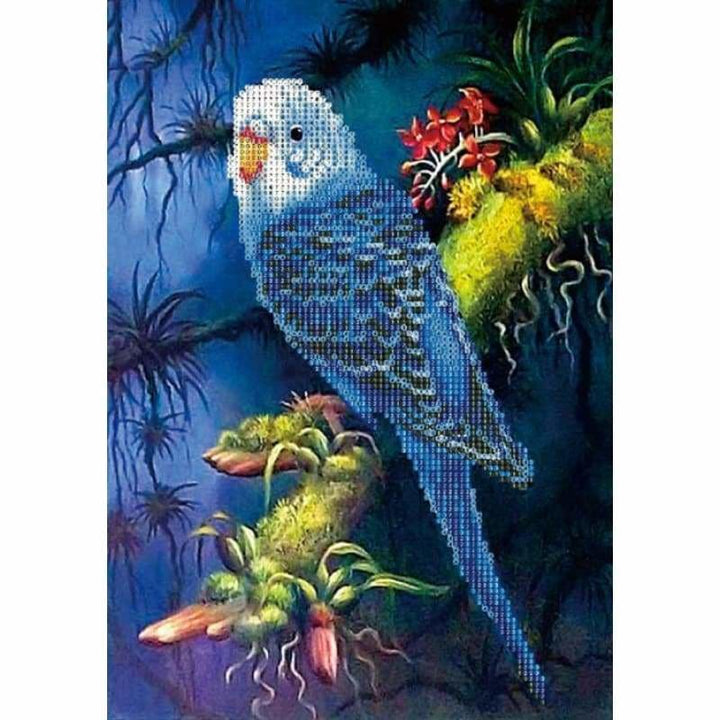 Full Drill - 5D Diamond Painting Kits Cute Bird Parrot on the Blanch - NEEDLEWORK KITS