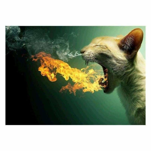 New Fire Fantasy Cat Full Drill - 5D Diy Diamond Painting 