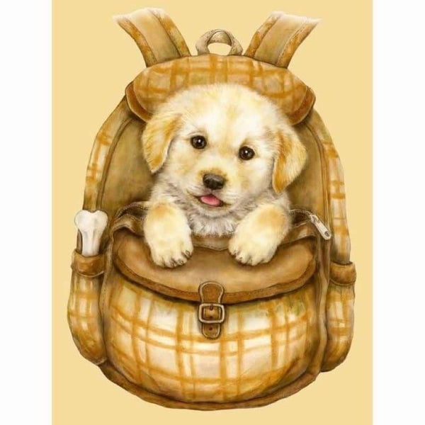 New Hot Sale Diamond Line Painting Dog In Bag Diy Diamond 