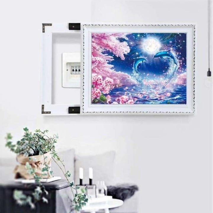 Full Drill - 5D DIY Diamond Painting Kits Artistic Moon Loving Dolphin - NEEDLEWORK KITS