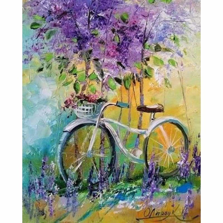 Oil Painting Bicycle Full Drill - 5D DIY Diamond Painting 