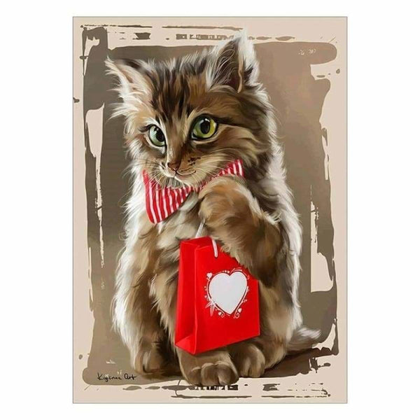 Oil Painting Style Cat Full Drill - 5D Diy Diamond Painting 