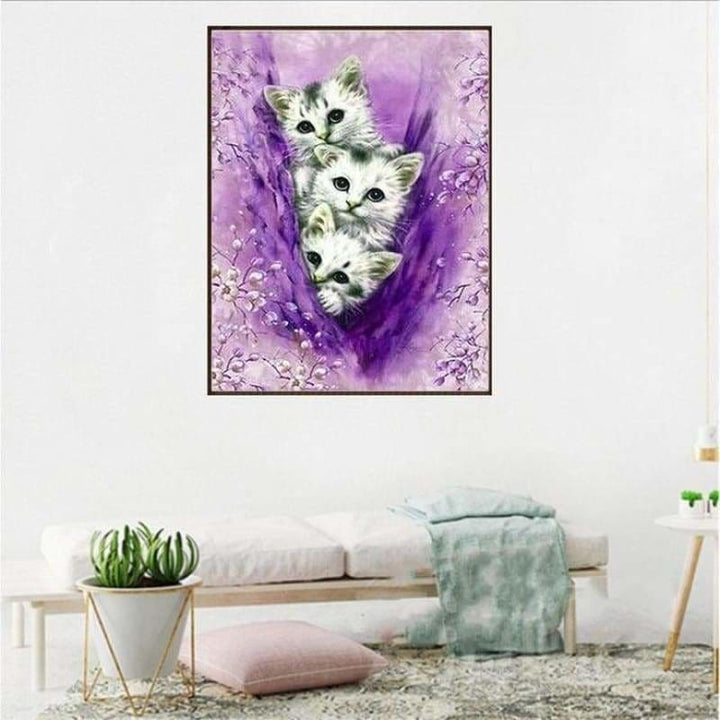 Oil Painting Style Cute Cats Full Drill - 5D Diy Diamond 