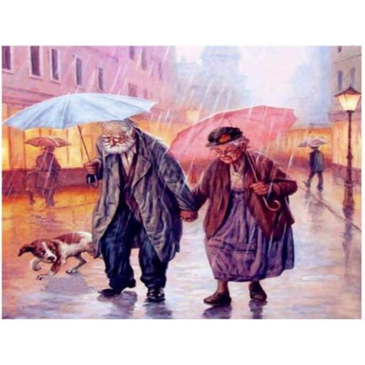 Oil Painting Style Old Couple Diy Full Drill - 5D Diamond 