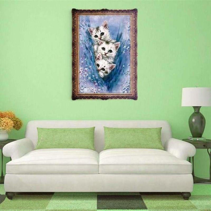 Oil Painting Style Pet Cute Cats Picture Full Drill - 5D Diy